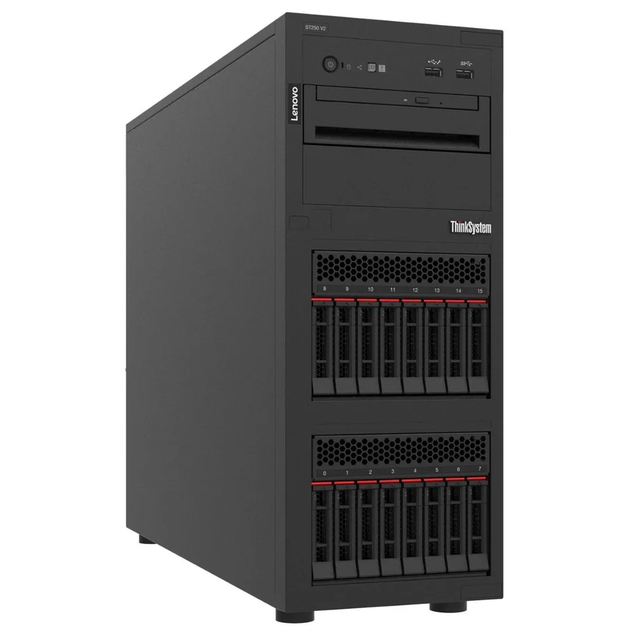 Lenovo ThinkSystem ST250 V2 Xeon E-2334 16GB ECC 3x240GB SSD Tower Server New